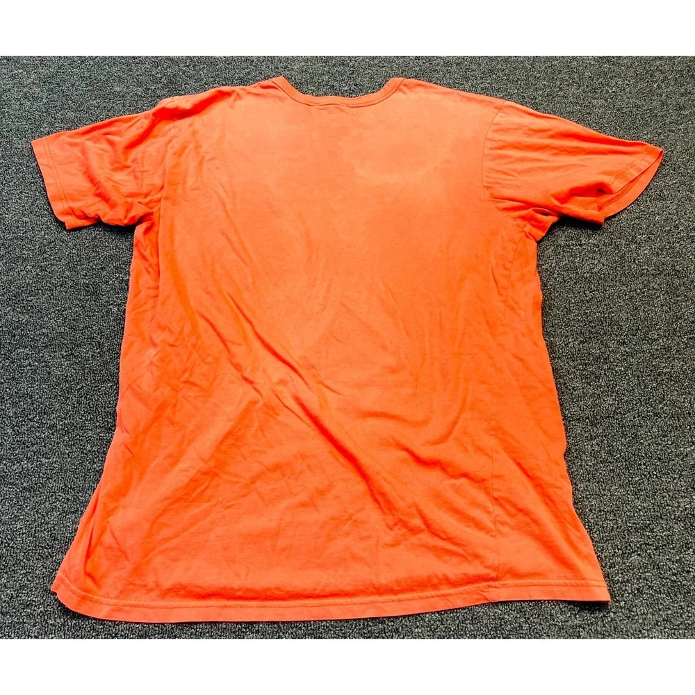 The North Face T Shirt Mens Large Orange Logo Casual Short Sleeve Crew Neck